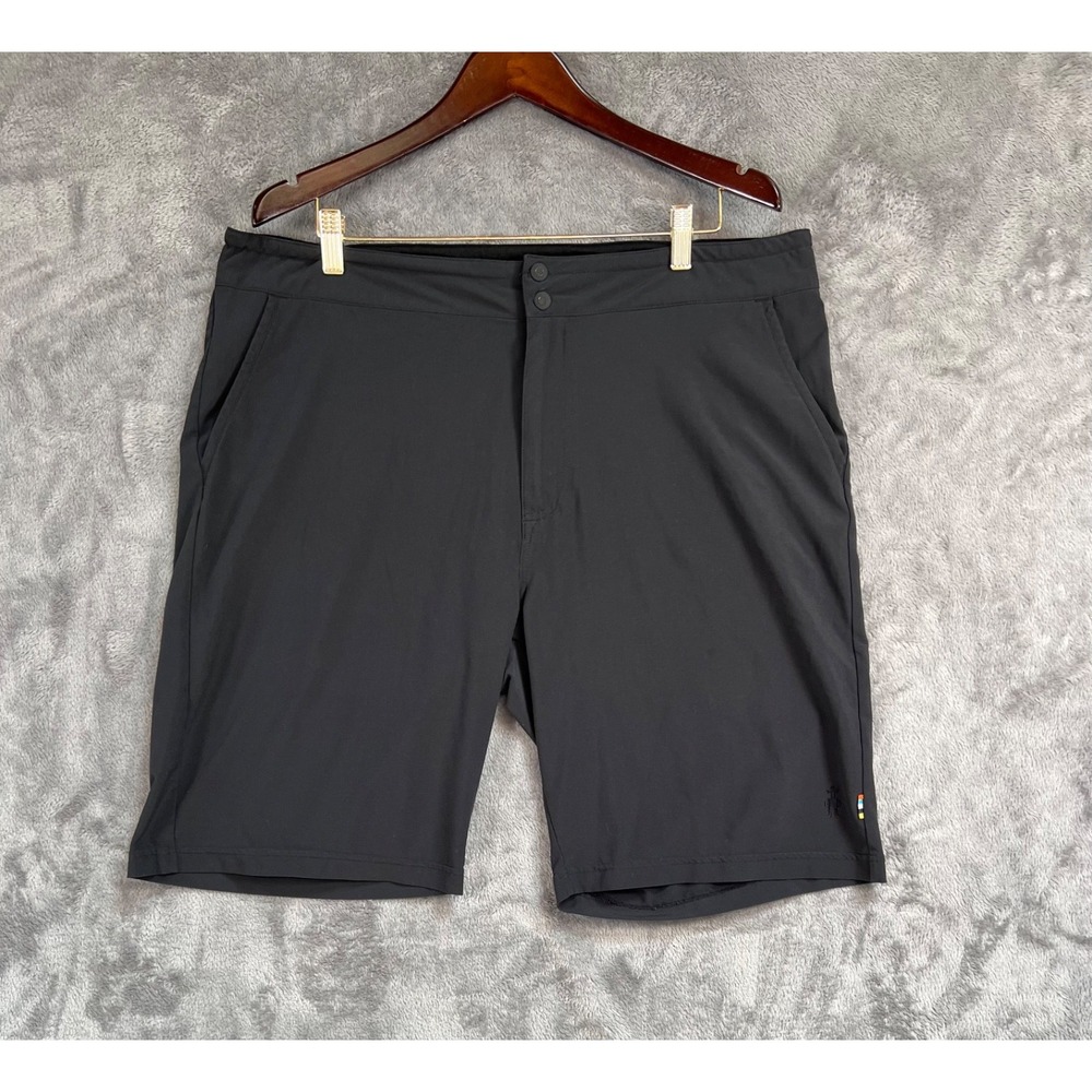 Smartwool Merino Lined Shorts Mens XL 40x10 Black Stretch Athletic Drawstring
